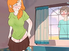 Steve stags on Alex taking off her skirt (he witnessed her bare pussy) Minecraft Anime porn Cartoon Parody !