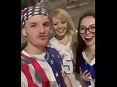 Bad Melli, Carmona Oficial and Kyra Sex showcasing off in the elevator and at Praça Roosevelt in São Paulo