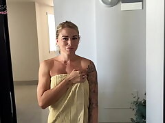 My Neighbor Catches Me Wanking Off and Determines to Take It in Her Mouth
