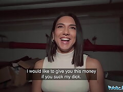 Public Agent Killer Brunette Biology College girl Cums Over a Stranger Cock