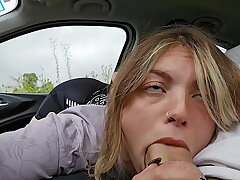 They find me GIVING A Suck off TO MY STEPBROTHER IN THE Truck Jizz Facehole