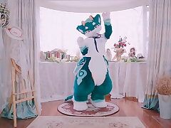 adorable dragon dancing