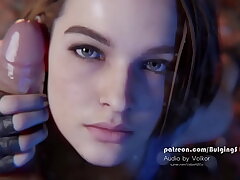 Jill Valentine - super-naughty handjob facial cumshot