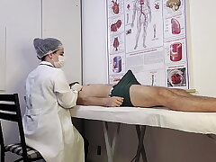 Patient Can't Hold It and Gets Rock-hard in Front of Nurse During Examination