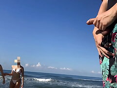 I take out my weenie on the public beach to watch if any girl fancies it and I get Dual PRIZE