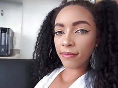 Vitoria Slim, 19 years green-eyes highly Slender Brazilian ebony, gets hard drilled by 3 large lollipops (DAP, 0% pussy, Anal, teen Legal , DATM, bbc, dirty talk) OB566