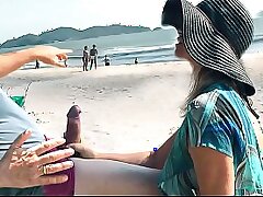 Stop blowing my dick, they're looking at us! Fellatio and anal in front of everyone