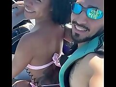 POV: Super-naughty youthful woman, left her husband on the beach and had romp with the educator on the jet ski with everyone watching.