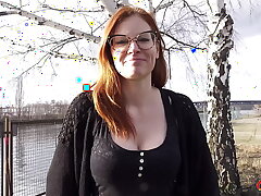 GERMAN SCOUT - Glasses Ginger Redheadh Cougar Mona Einhorny Very first Time Porno at Hard Audition