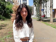 Cutie Katty West asks Random Man to Cum on Her Face for a Public Cumwalk