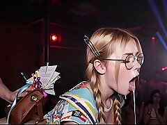 Teens came to a cosplay party to dance, but they were filled with tons of cum!!! (Ai generated)