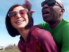 Sex addict Lina Arian travels from Kiev for 1st time Interracial Pouch Deep Anal invasion