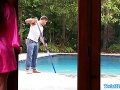 Abby Cross drinks a blast of jizz