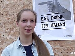 GERMAN SCOUT - Super-cute TEEN KINUSKI Chat TO REAL Gam Jiggling Ejaculation CASTING