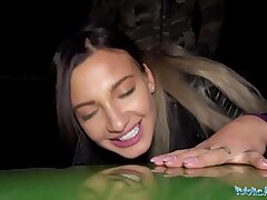 Public Agent Mind-blowing tattooed horny minx night time pummel and facial cumshot