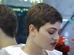 Spicy oral job from nerdy gal and rock-hard vibration downstairs