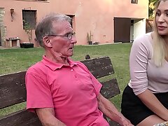 Blonde super hot ass ass fucking fucked by wild grandfather