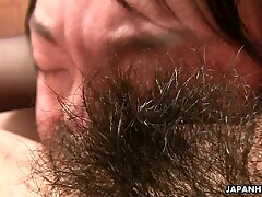 Randy Asian stunner gets her pussy licked out fine