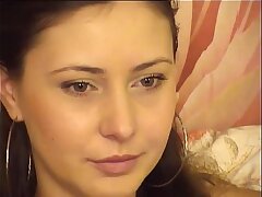 Cute blonde teenager girl tonguing the unshaved