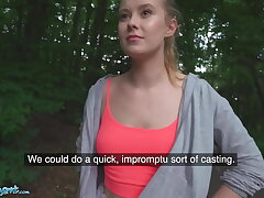 Public Agent Casey the Runner in Tight Stretch pants Screwed
