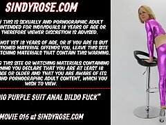 Studio purple suit anal dildo fuck