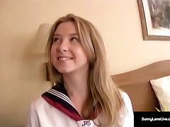 Yankee Schoolgirl Sunny Lane Gets Her Wet Pussy Noodled By Naughty Asian!