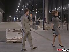 Spitroasted european enjoys interracial three-way