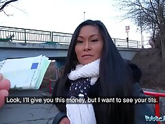Public Agent Super hot Thai sweetheart fucked rock-hard in horny gas station wc screw