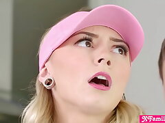 Step-brother gets a crevasse in one with his nubile sister Chloe Temple