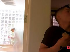 Brother fucks stepsister in the shower after her 19th b'day