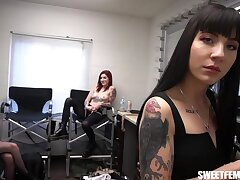 3 Bitches in a Dressing Room Make You Masturbate Your Lil Meatpipe