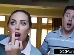 Big tits MILF dual massage which turns into a three way