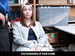 Uber-cute Teenager Caught Stealing a. Fucked Rigid By Nasty Security Guard