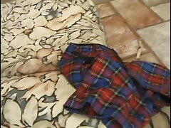 Blond gets all holes crammed on her kitchen floor