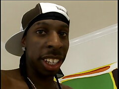 Milky floozie with highlighted hair is fond of sensing Big black cock