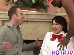 Aimi Shirase in bi-racial threesome