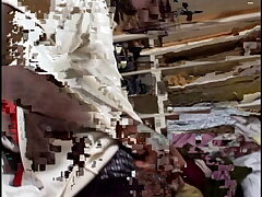Guy helps change ebony hottie clothes and penetrates her rock-hard