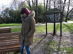 College-aged years old bony teen  first porno casting