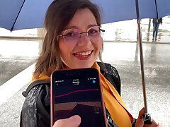 I control her puss in public with a lovense obese - she groans and is embarassed