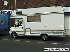 Fledgling gf hardcore 3some in a camping car