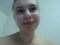 after college dame zoom her teenie pussy and juggling her meaty boobs