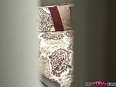 Caught Watching My Chesty Inborn Nubile Stepdaughter Attempting On Her Mom's Lingerie
