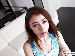 Small teenie Lucy Cline rammed by her dad
