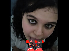 Yankee college doll deepthroating my dick. I jizm in her face