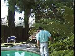 Two folks fuck the crap out of a brunette slut's cock-squeezing fuck-holes