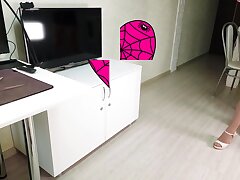 Office assistant came to the boss's house and sucked his cock for the award u...