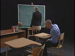 Schoolgirl remains after college for extracurricular bang with giant jugged blonde