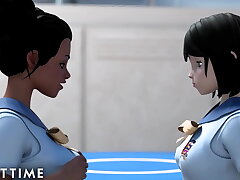 ADULT TIME Hentai Step-Sister Rides Cock & Lesbian College girls Hentai Intercourse