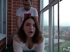 Rock-hard sex on the balcony. The neighbors are shocked ...