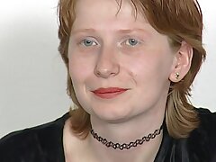 Cute red-haired teen gets a bunch of cum on her face - 90's retro plow